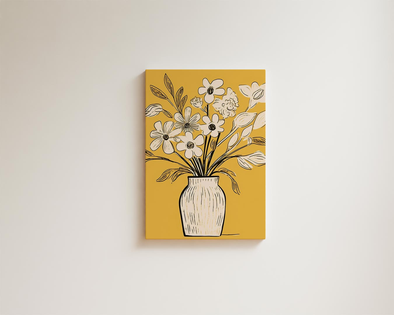 Bloemen in Gele Warmte Kunstwerk-canvas-dibond-plexiglas-wanddecoratie-WallArtistic