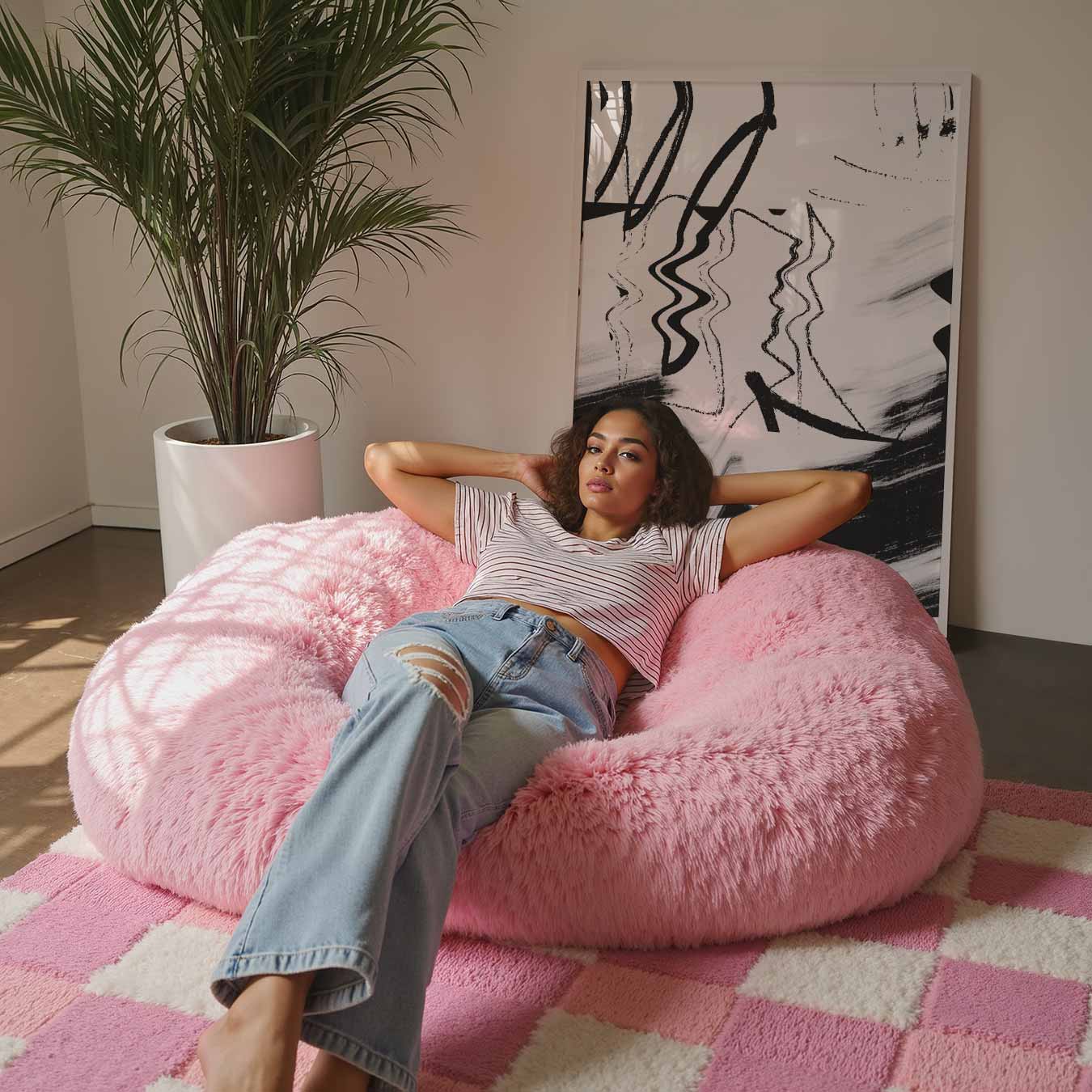 Abstracte Zwart-Witte Kunstposter-WallArtistic