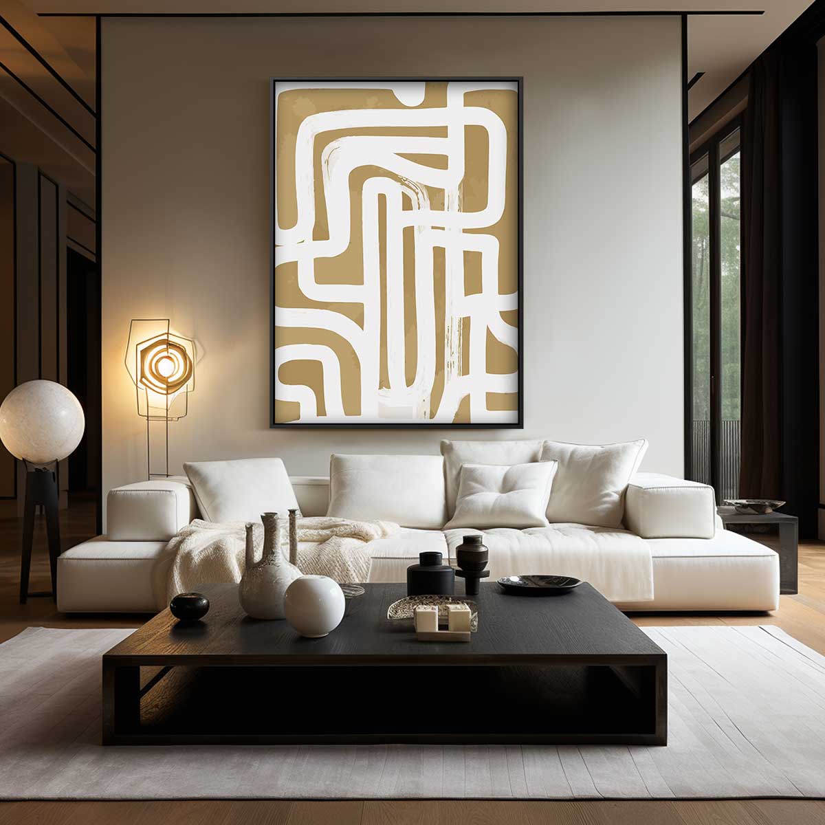 Abstracte Labyrint Verkenning Kunstwerk-canvas-dibond-plexiglas-wanddecoratie-WallArtistic