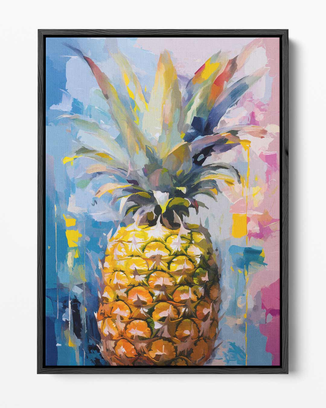 Tropische Ananas Expressie Kunstwerk-canvas-dibond-plexiglas-wanddecoratie-WallArtistic