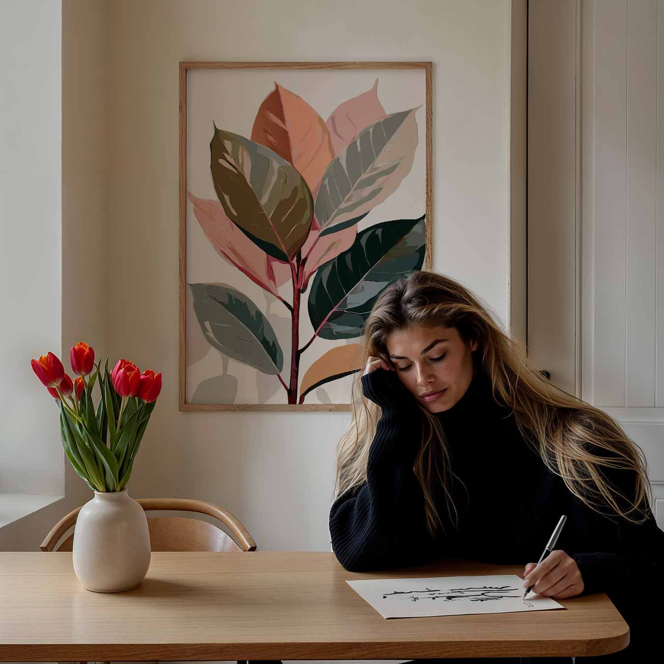 Botanische Kunstposter met Bladeren Poster