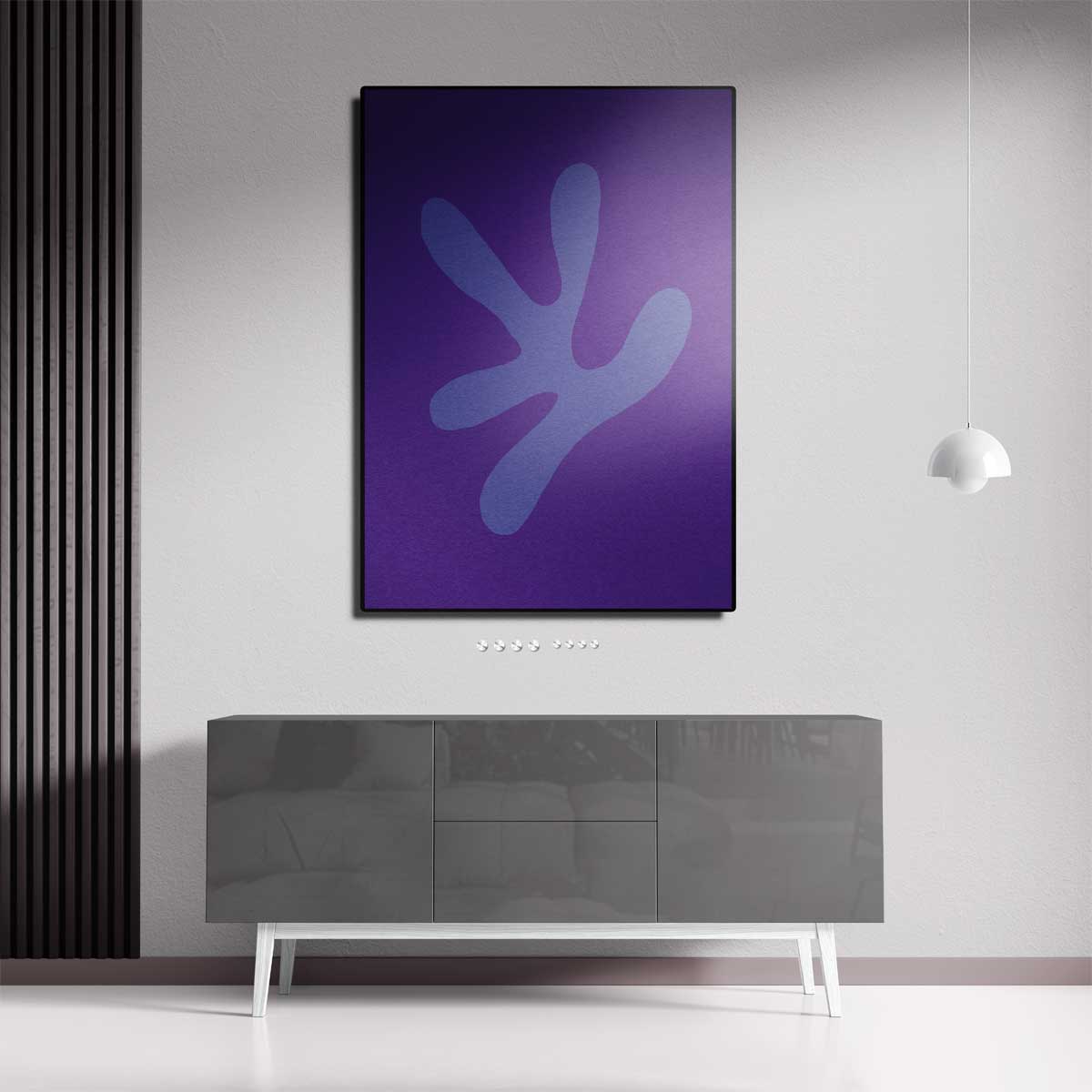 Speelse Paarse Vormen Kunstwerk-canvas-dibond-plexiglas-wanddecoratie-WallArtistic