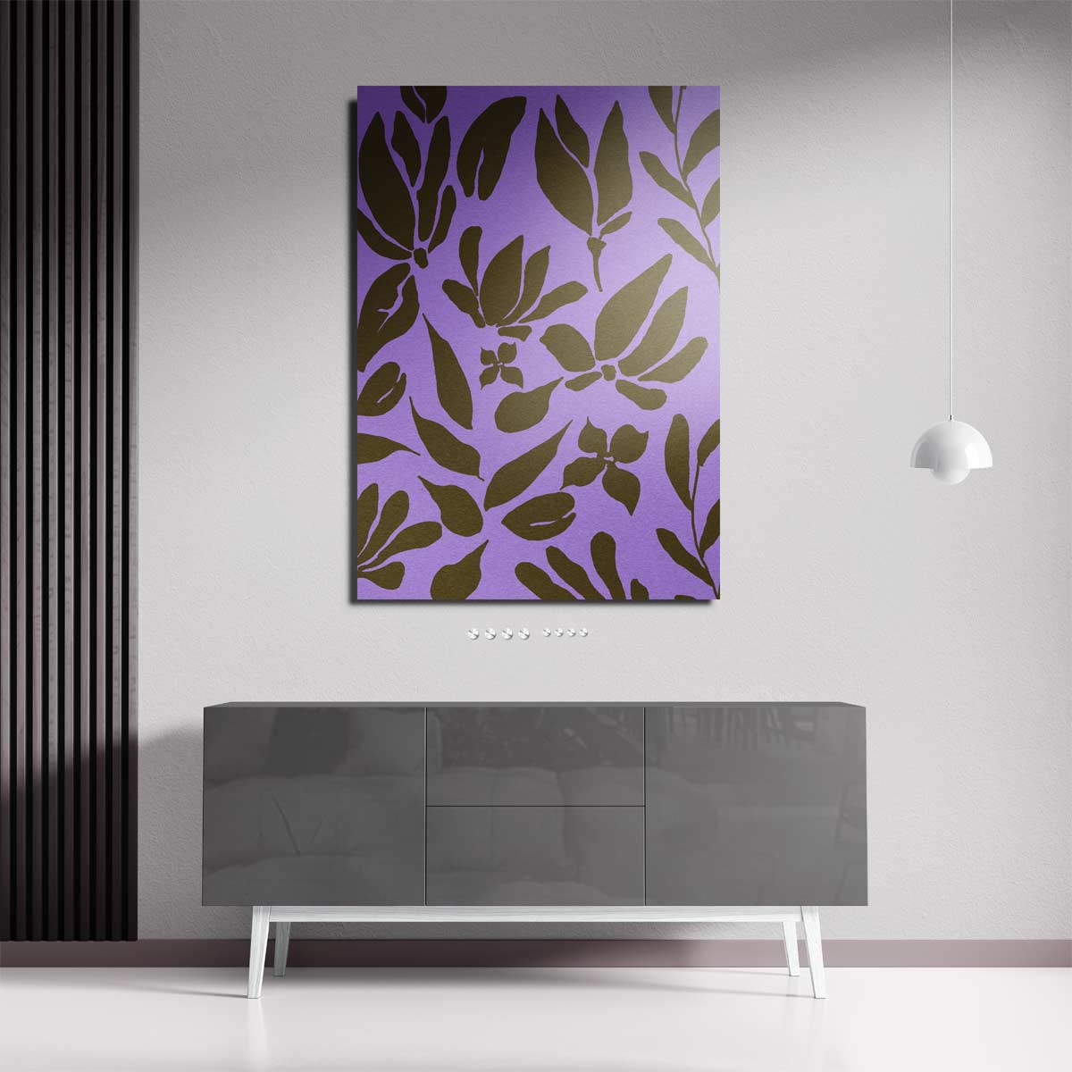 Bloemendans in Bruin en Lavendel Kunstwerk-canvas-dibond-plexiglas-wanddecoratie-WallArtistic