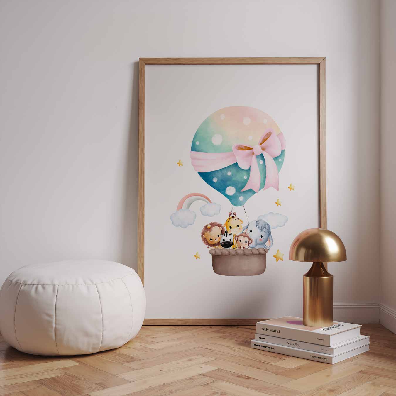 Vrolijke Dieren Luchtballon Poster