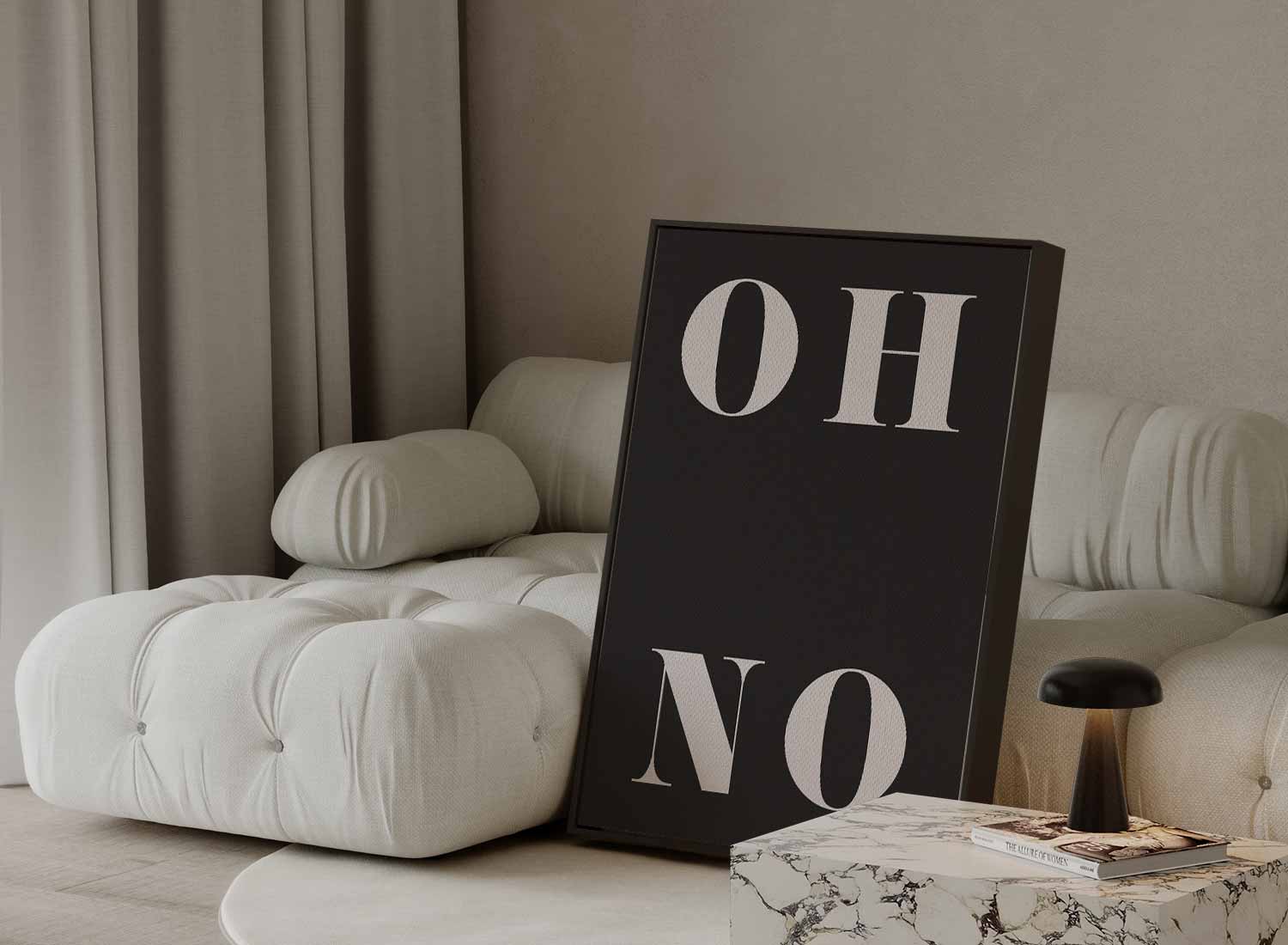 OH NO Typografie Art Kunstwerk-canvas-dibond-plexiglas-wanddecoratie-WallArtistic