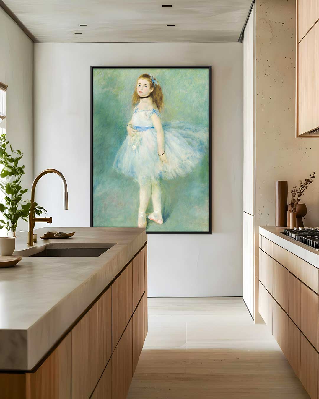 Kleine danseres in blauw Kunstwerk-canvas-dibond-plexiglas-wanddecoratie-WallArtistic