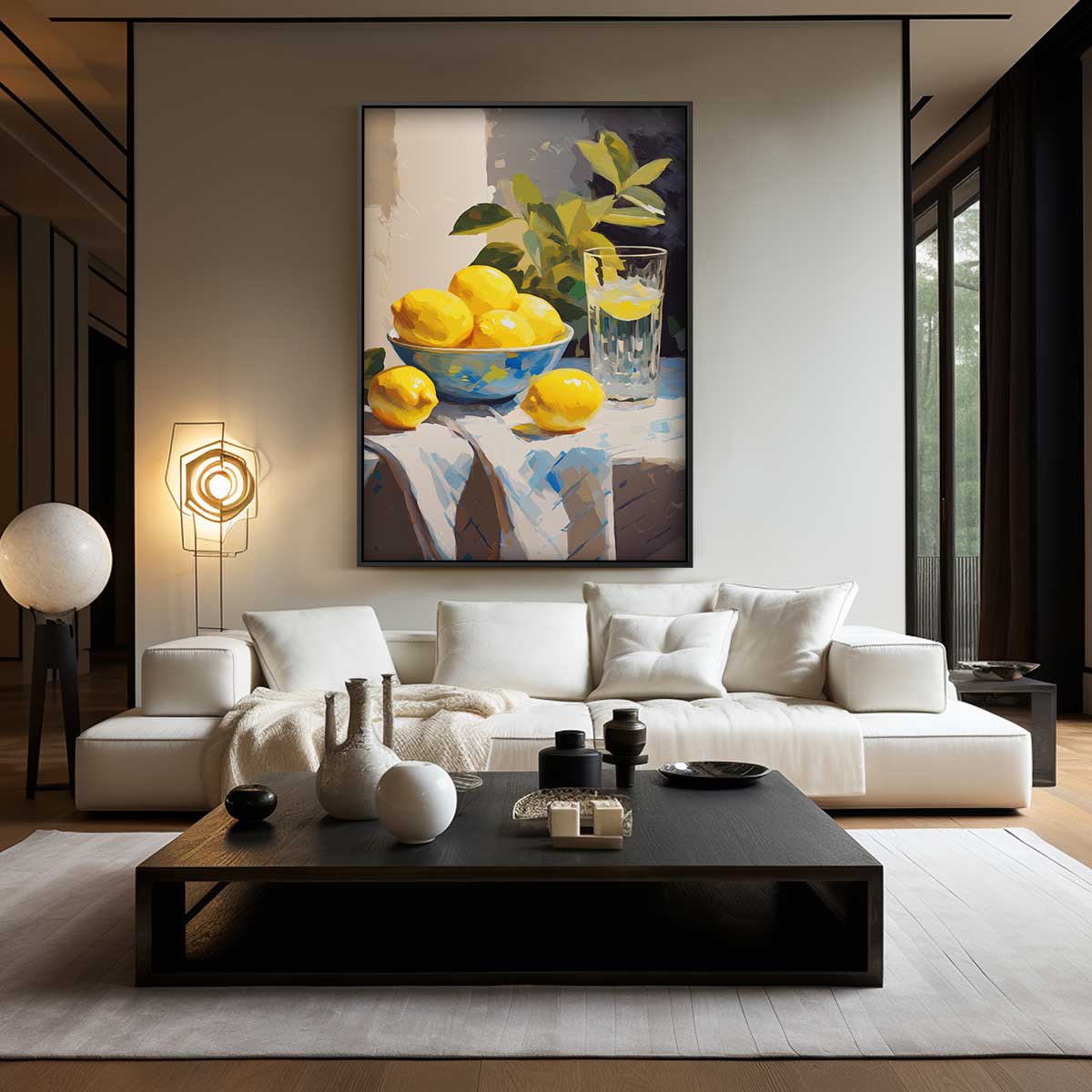 Schilderij van Citroenen op Stilleven Kunstwerk-canvas-dibond-plexiglas-wanddecoratie-WallArtistic