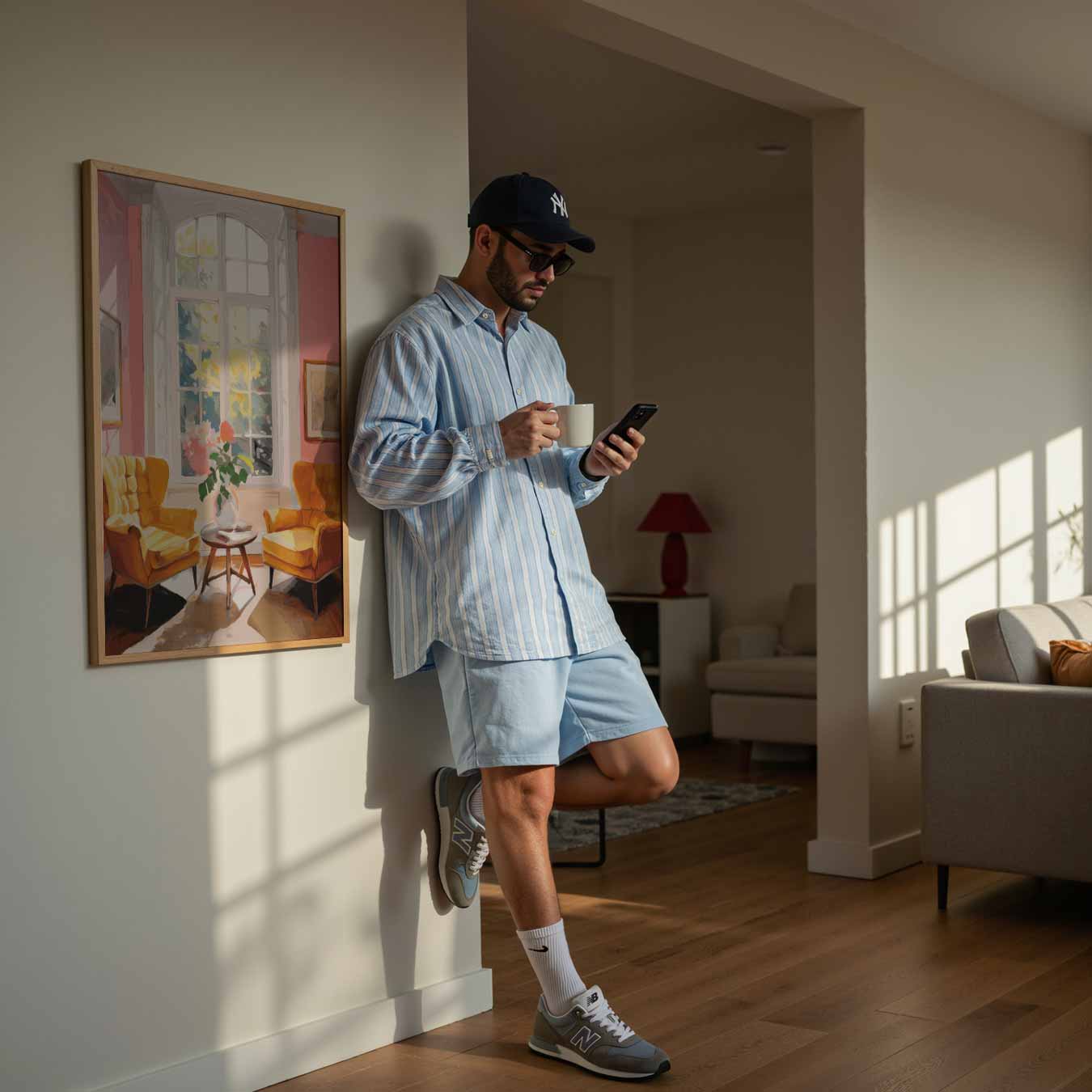 Vintage Gezelligheid in Huis Poster-WallArtistic