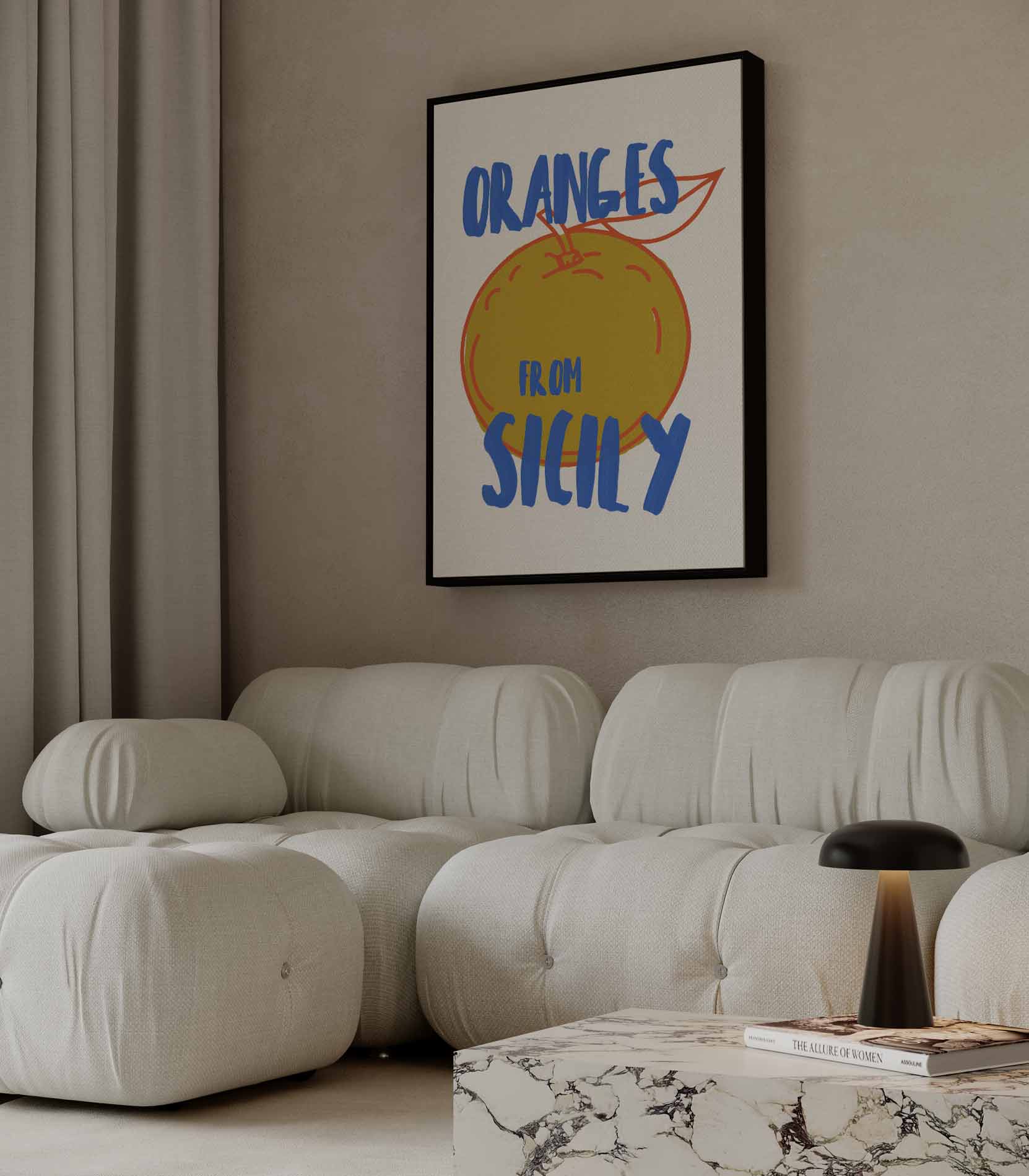 Siciliaanse Sinaasappelkunst Kunstwerk-canvas-dibond-plexiglas-wanddecoratie-WallArtistic