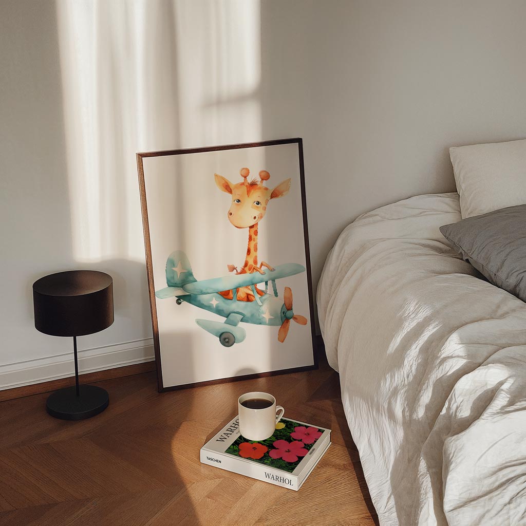 Dromerige Giraf Vlucht Poster-WallArtistic