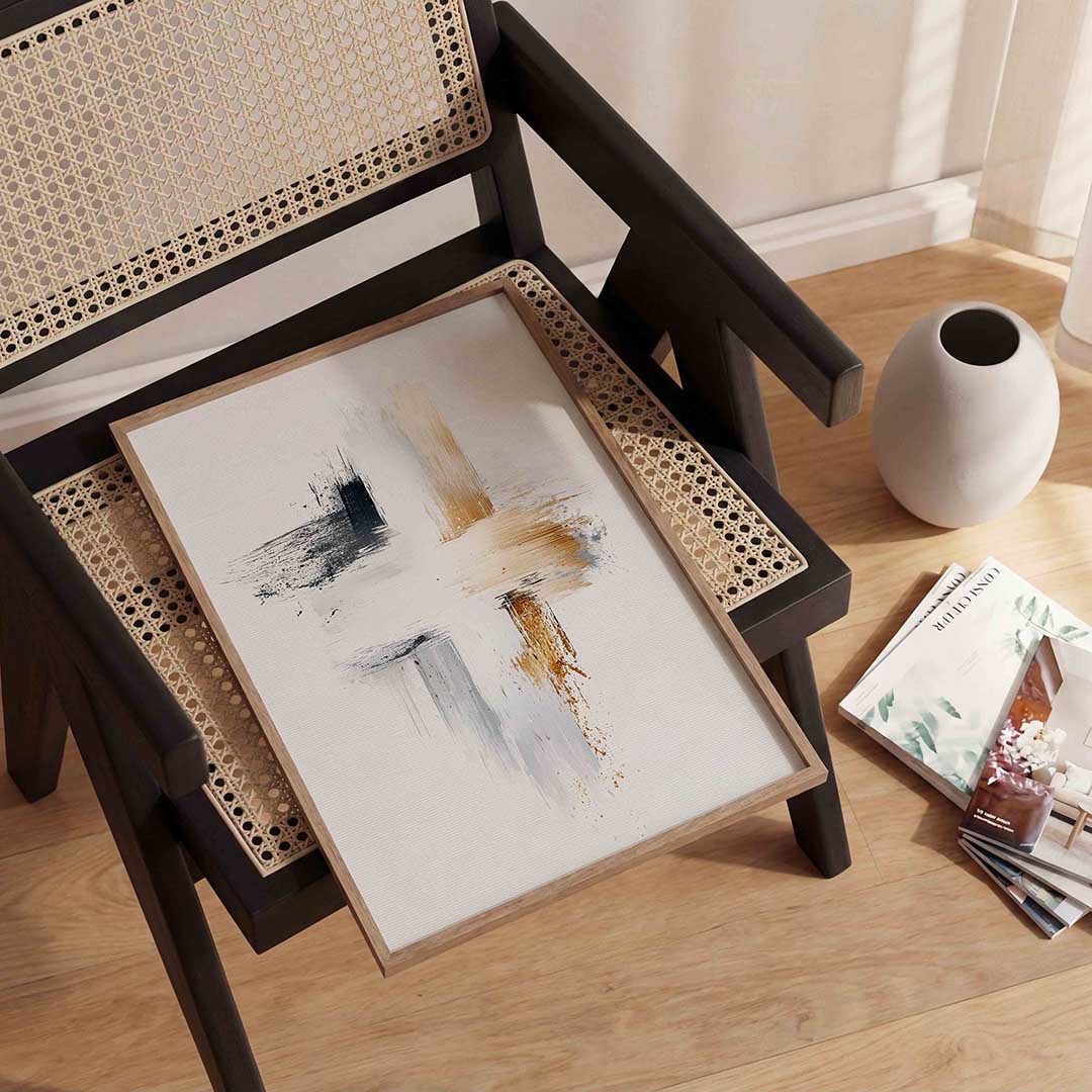 Abstracte penseelstreken Poster