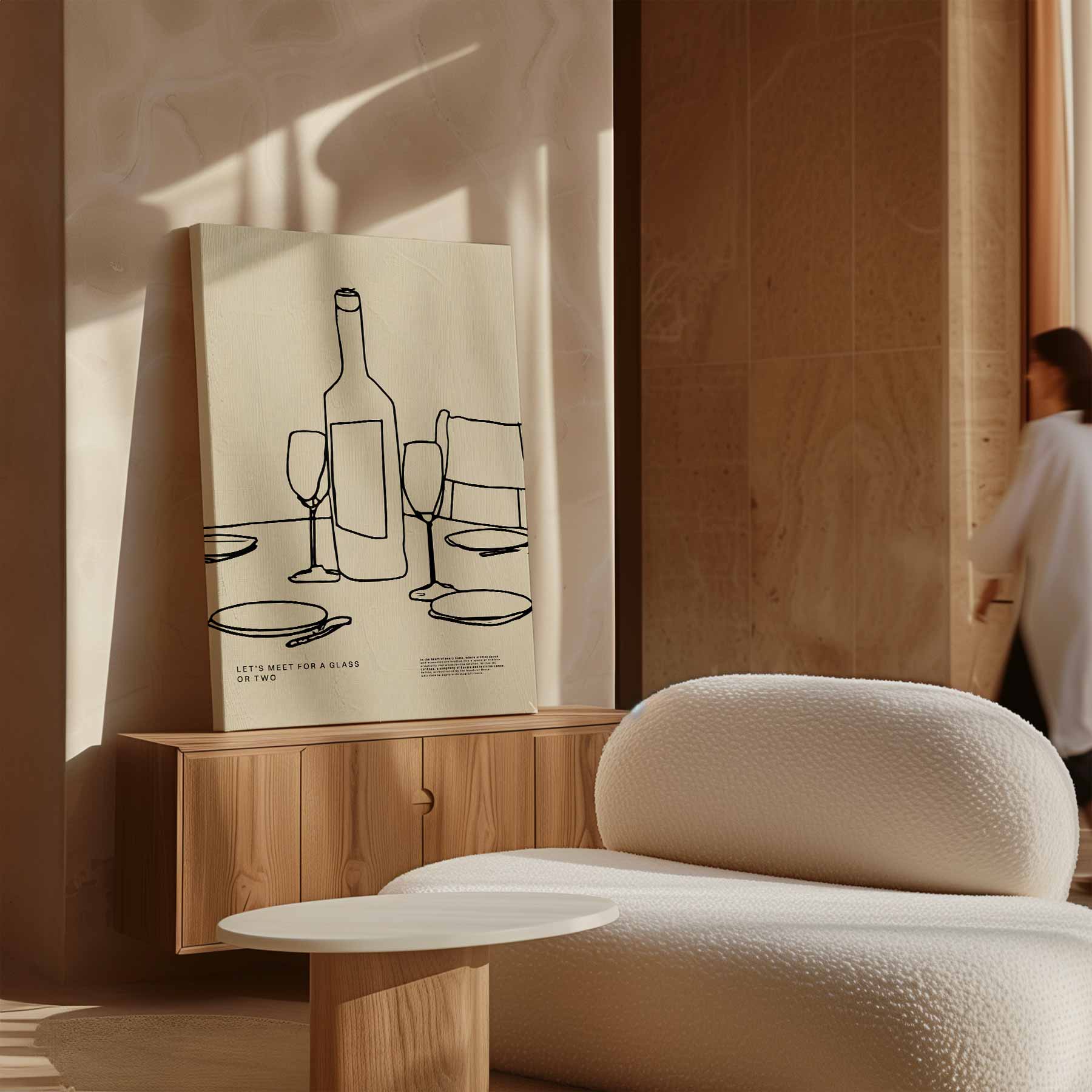 Gezellig aan tafel Kunstwerk-canvas-dibond-plexiglas-wanddecoratie-WallArtistic