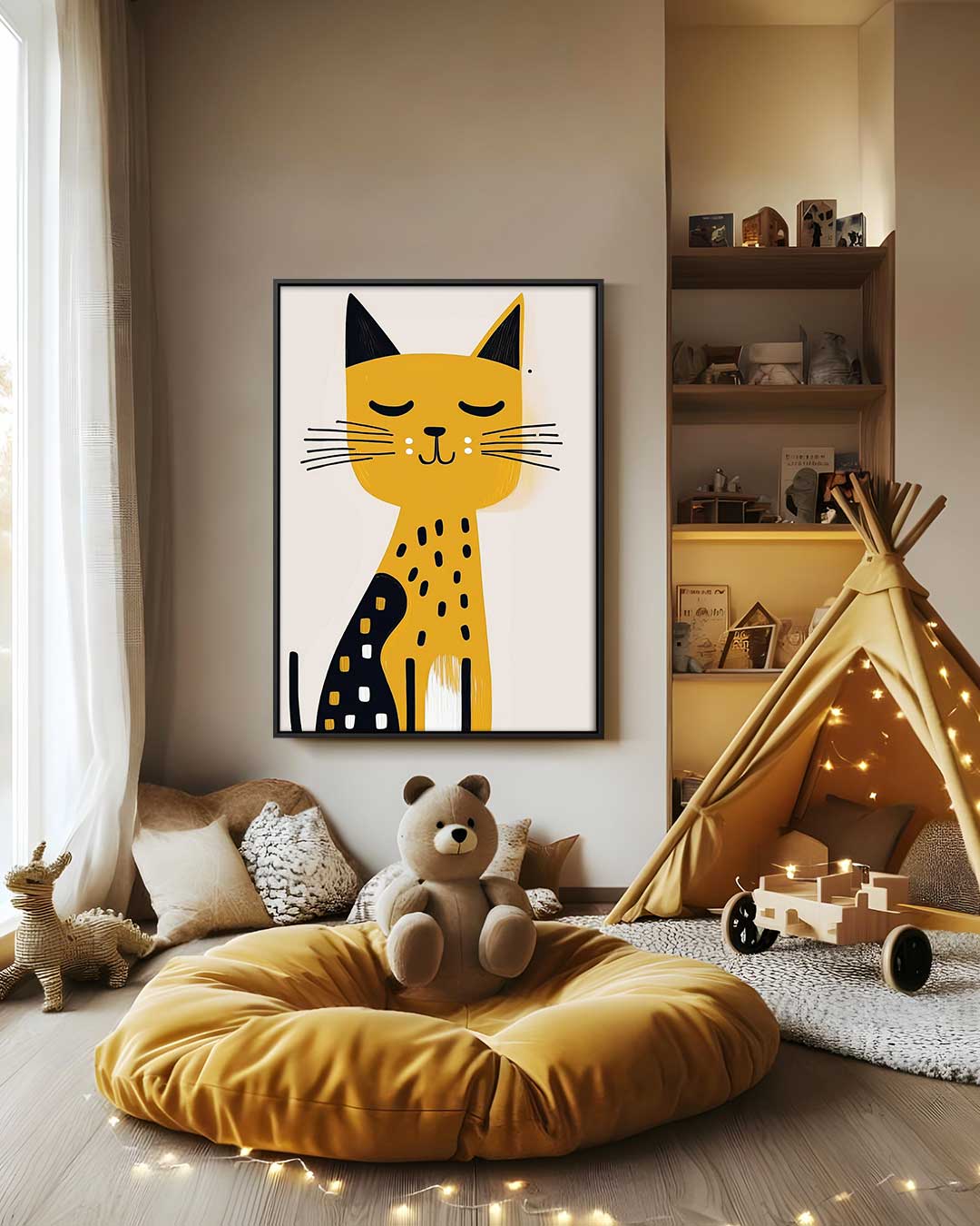 Slapende Kat Kunstprint Kunstwerk-canvas-dibond-plexiglas-wanddecoratie-WallArtistic