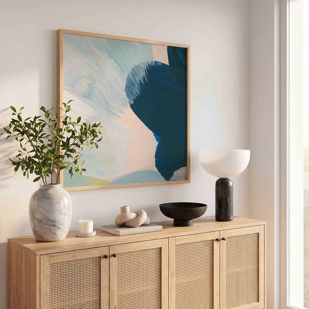 Abstracte penseelstreken Poster