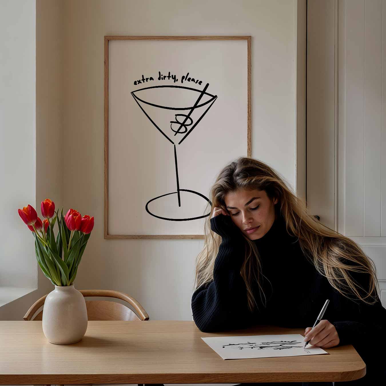 Stijlvolle Martini Illustratie Poster