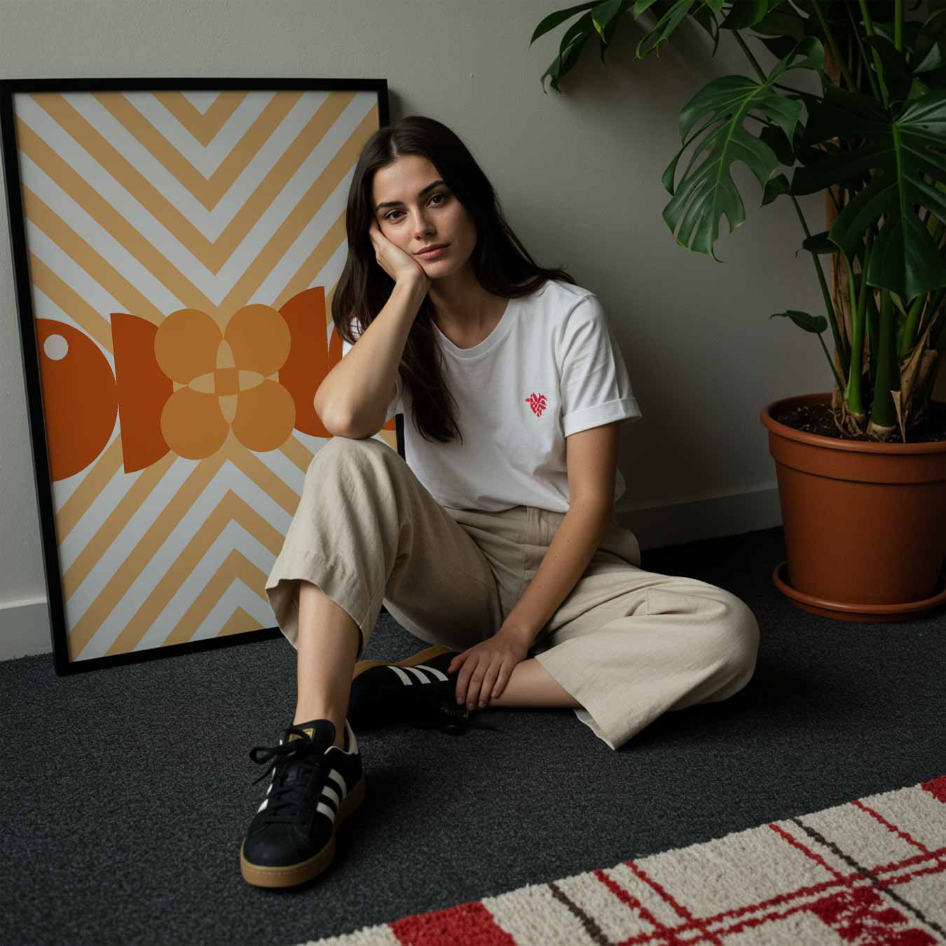 Retro Bloemen Vibes Poster