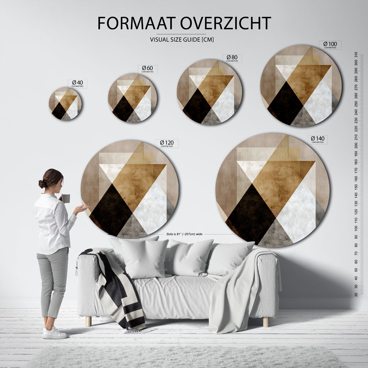Geometrische vormen Muurcirkel