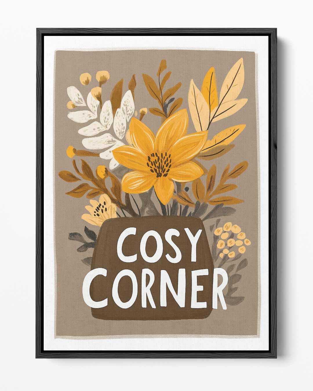 Cosy Corner Bloemenillustratie Kunstwerk-canvas-dibond-plexiglas-wanddecoratie-WallArtistic