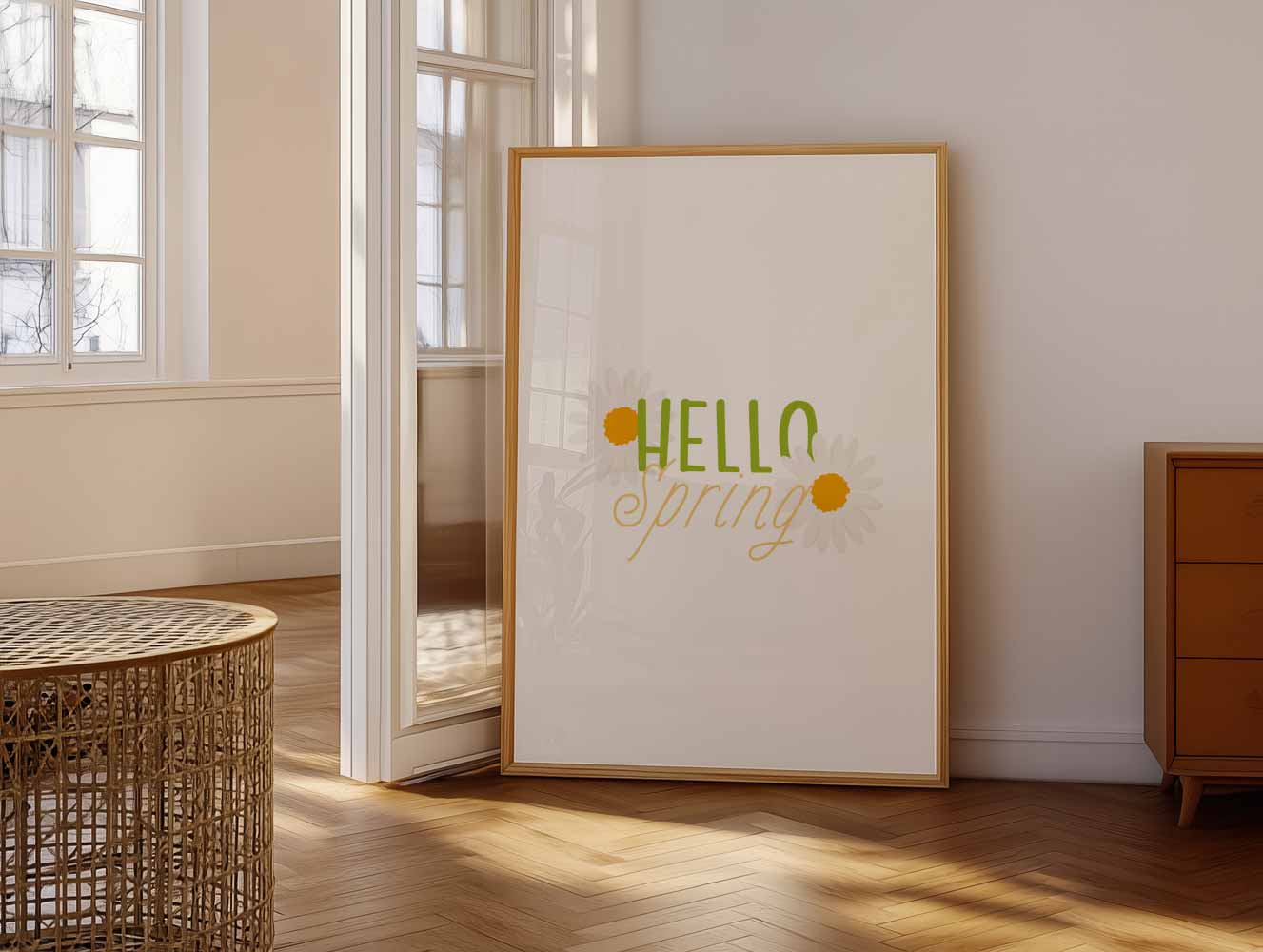 Hallo Lente Bloemenposter