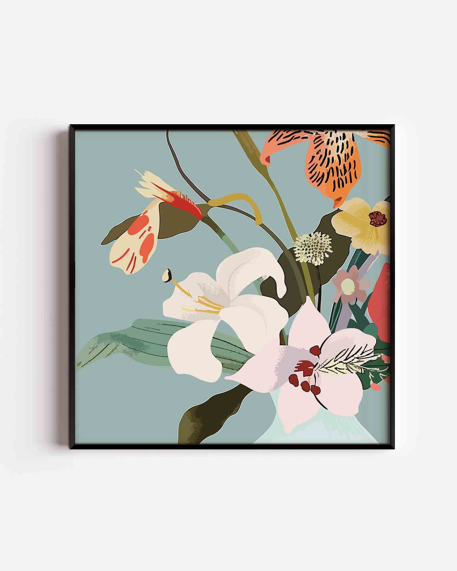 Bloemen in vaas Poster