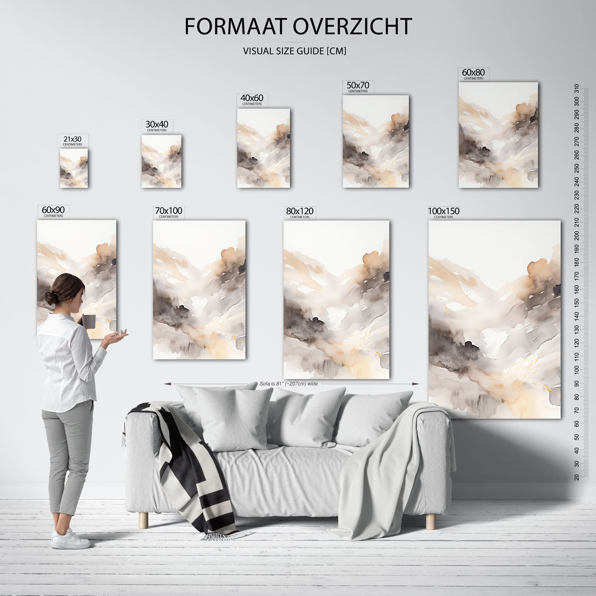 Abstracte bergen Poster