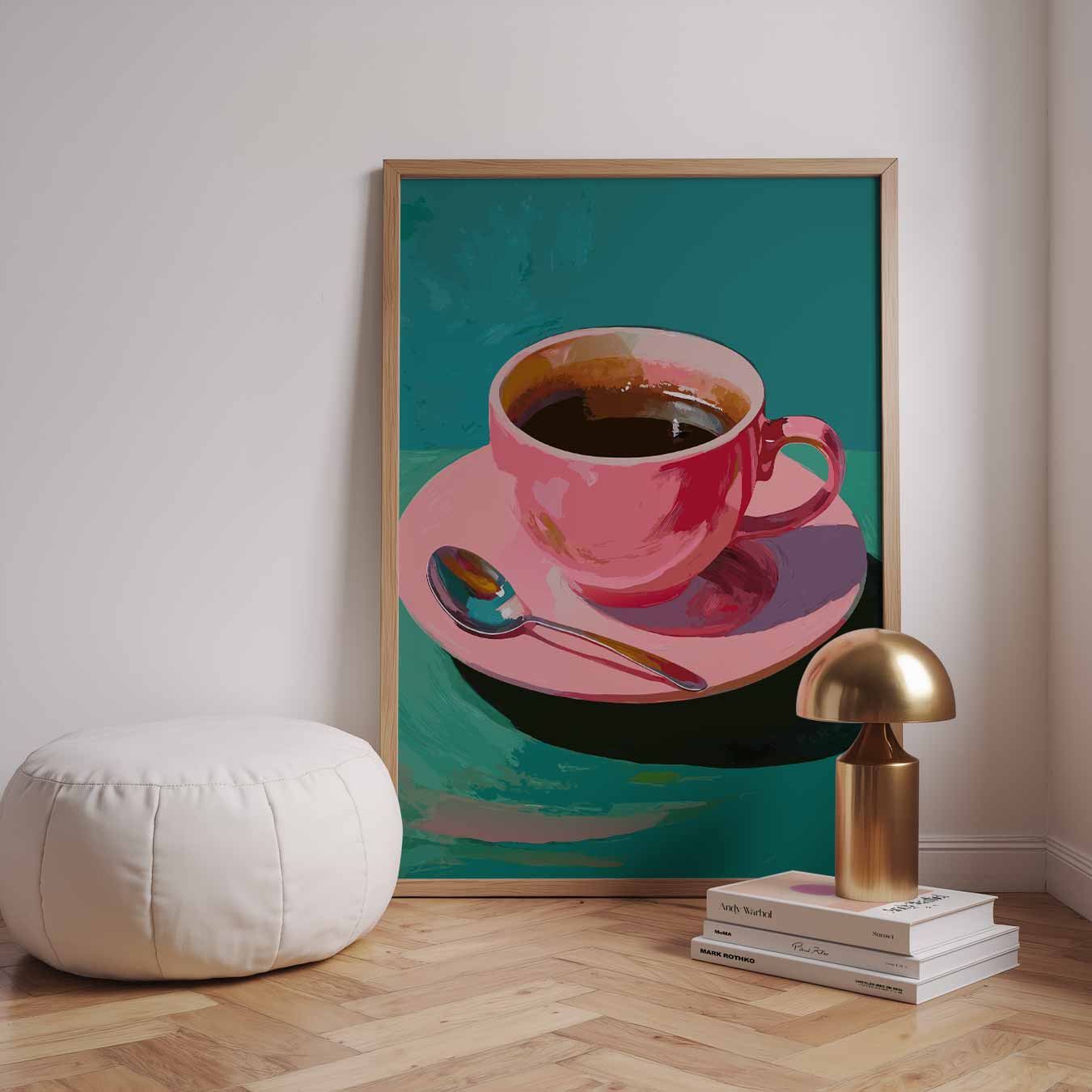Roze Koffiekunst Poster