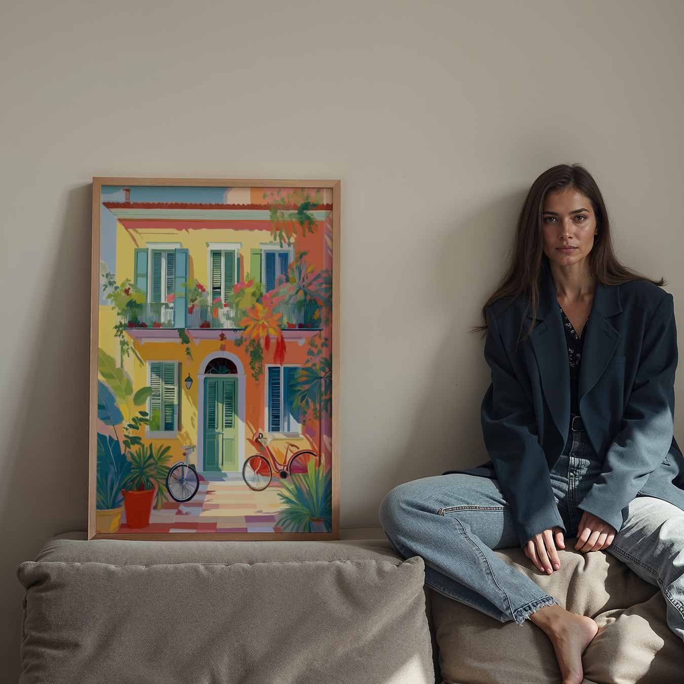 Zonnige Mediterrane Huisposter-WallArtistic