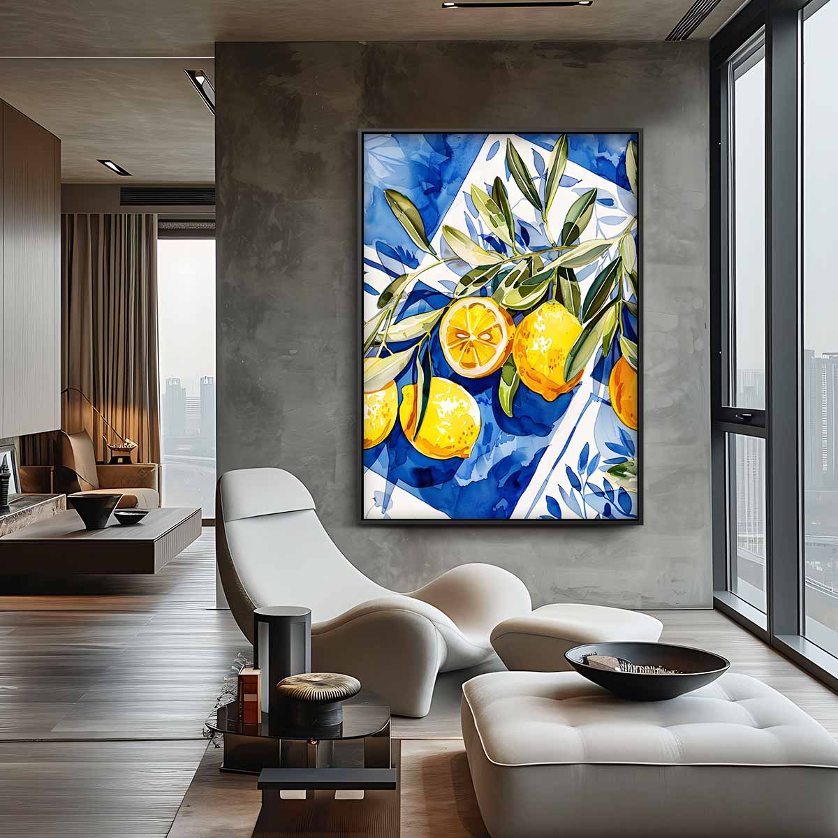 Zomerse Citroenpracht Kunstwerk-canvas-dibond-plexiglas-wanddecoratie-WallArtistic