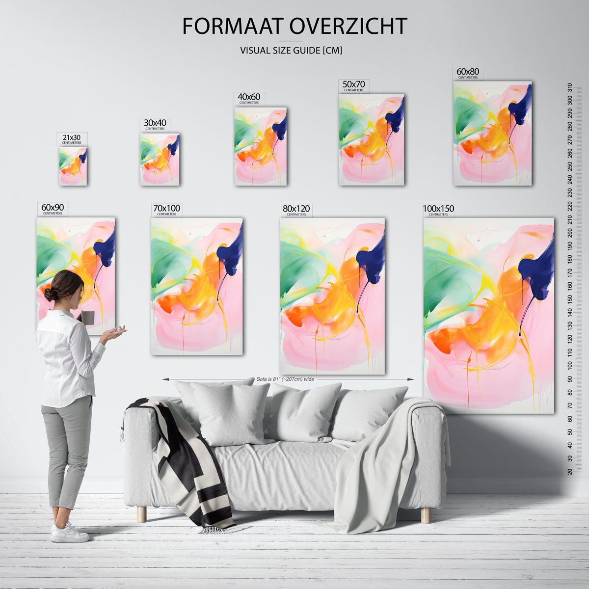 Abstracte kleurenexplosie Poster
