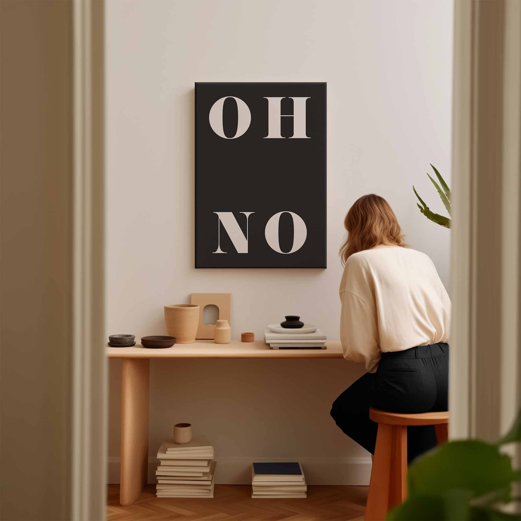 OH NO Typografie Art Kunstwerk-canvas-dibond-plexiglas-wanddecoratie-WallArtistic