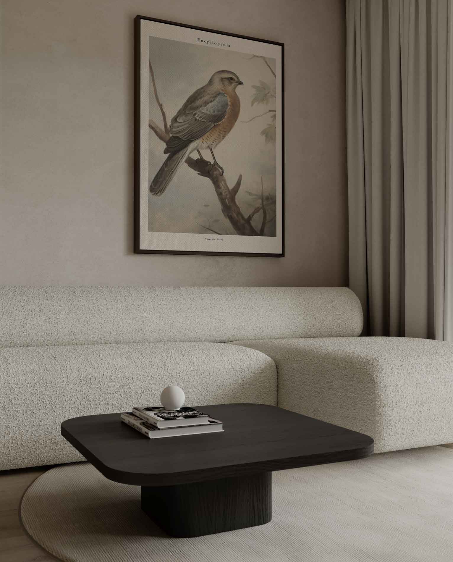 Vintage Vogelschilderij op Canvas Kunstwerk-canvas-dibond-plexiglas-wanddecoratie-WallArtistic