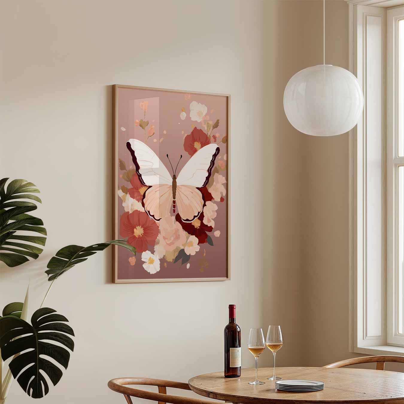 Elegante Vlinderbloemen Poster