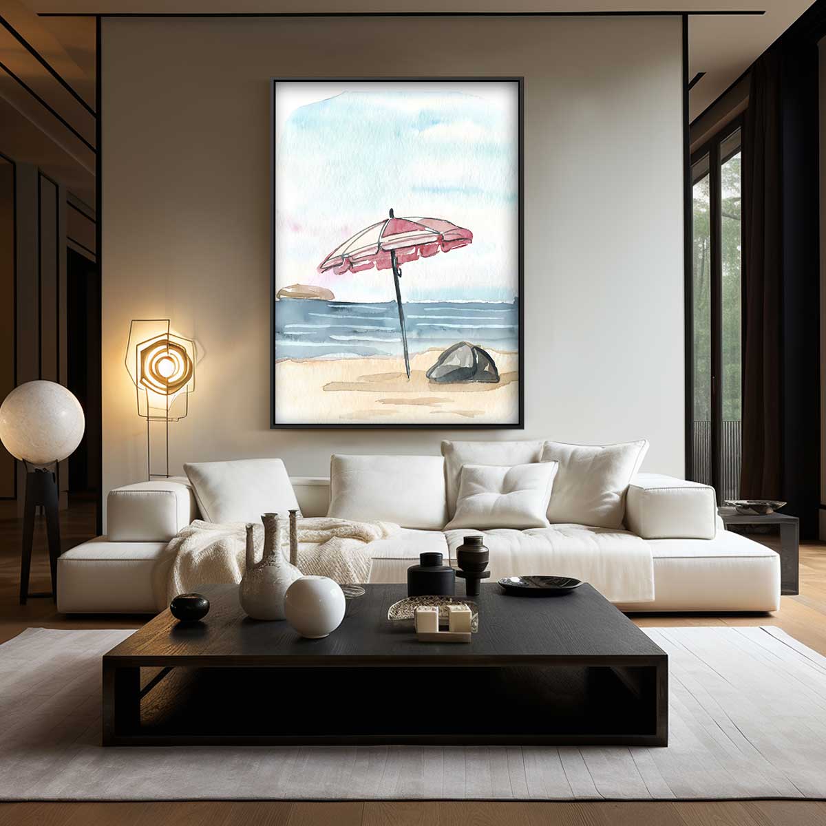Zomerse Strand Indruk Kunstwerk-canvas-dibond-plexiglas-wanddecoratie-WallArtistic