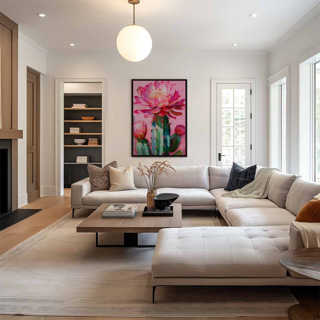 Cactus Bloemkleurenpracht Kunstwerk-canvas-dibond-plexiglas-wanddecoratie-WallArtistic