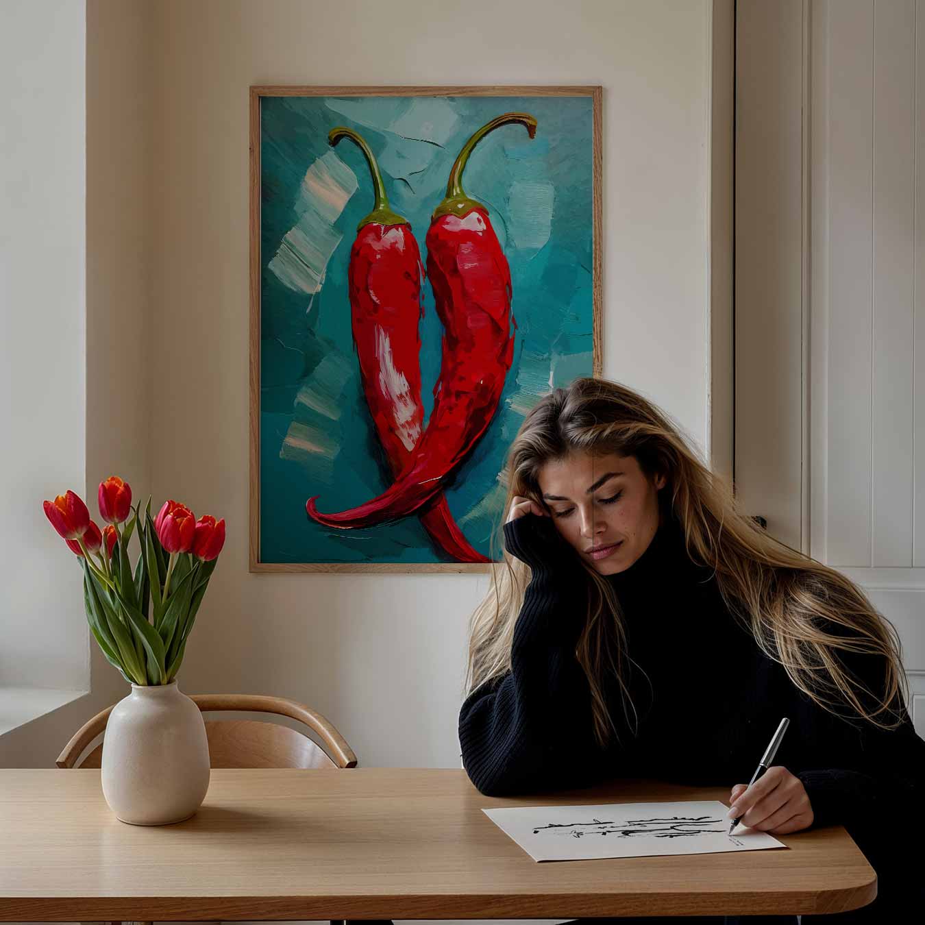 Spicy Chili Duo Poster-WallArtistic