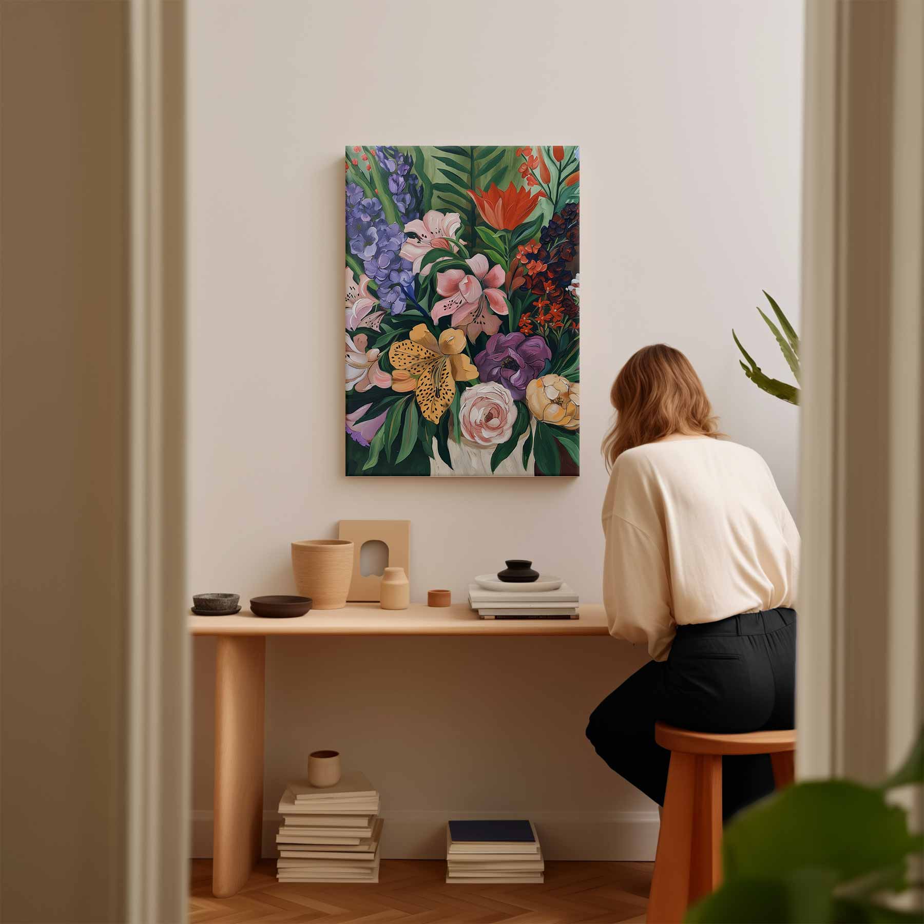 Bloemrijke Fantasie Kunstwerk-canvas-dibond-plexiglas-wanddecoratie-WallArtistic