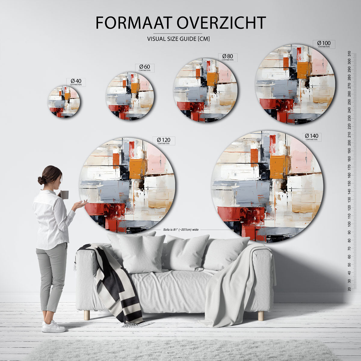 Abstracte vormen Muurcirkel