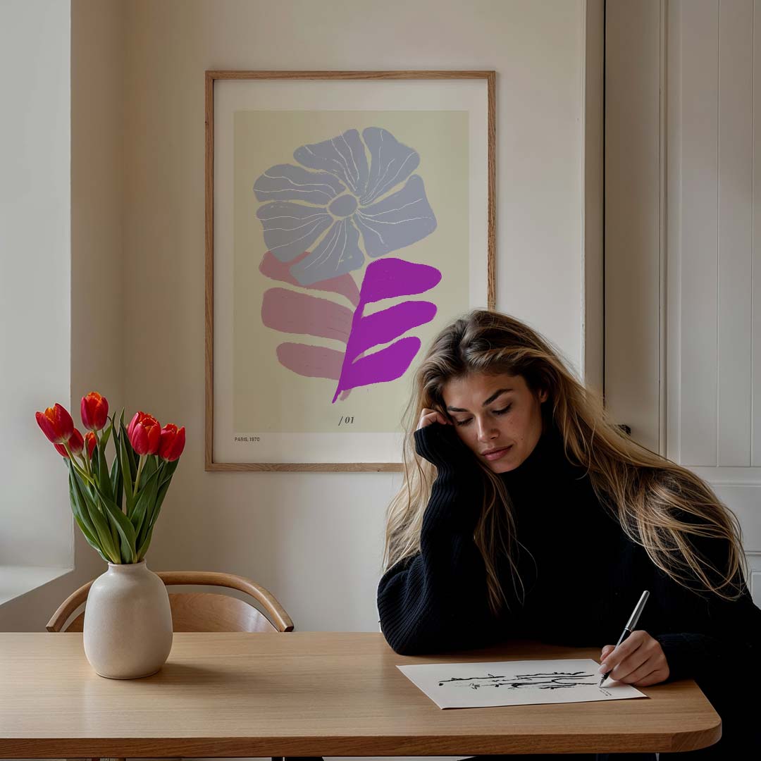 Abstracte Bloemenpracht Poster-WallArtistic