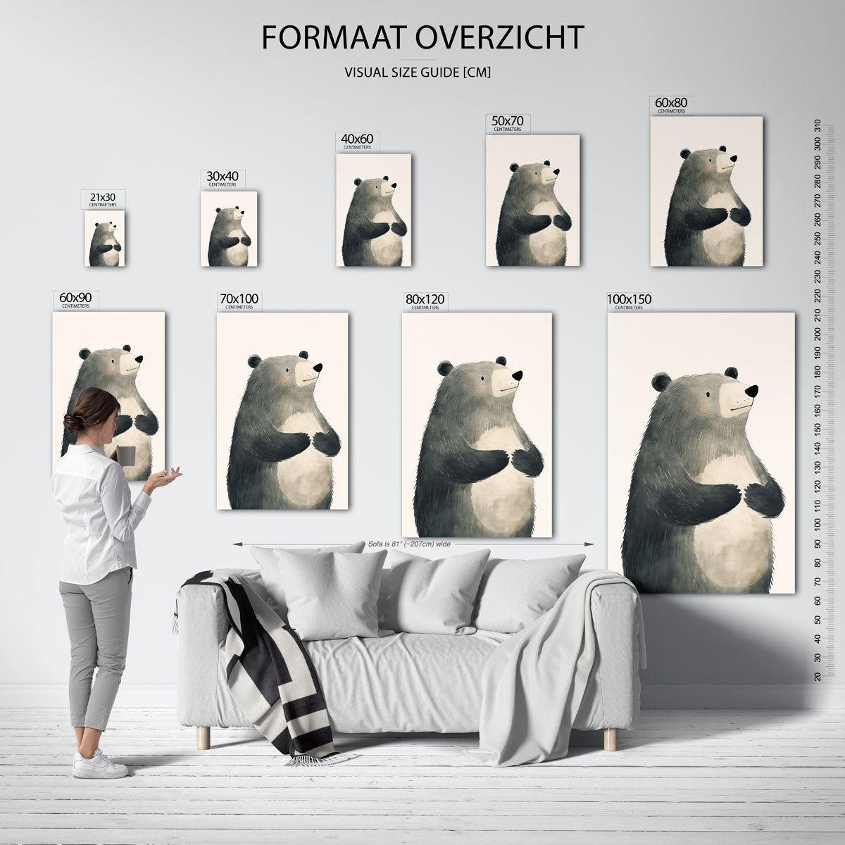 Beer met grijze vacht Poster