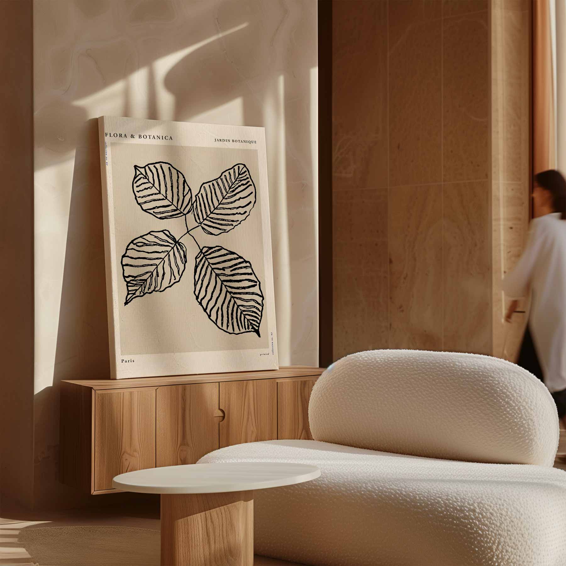 Botanische Bladkunstprint Kunstwerk-canvas-dibond-plexiglas-wanddecoratie-WallArtistic