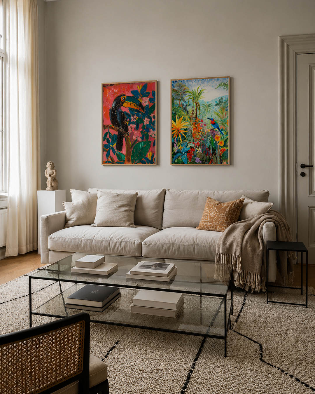 Vogels en bloemen Posterset