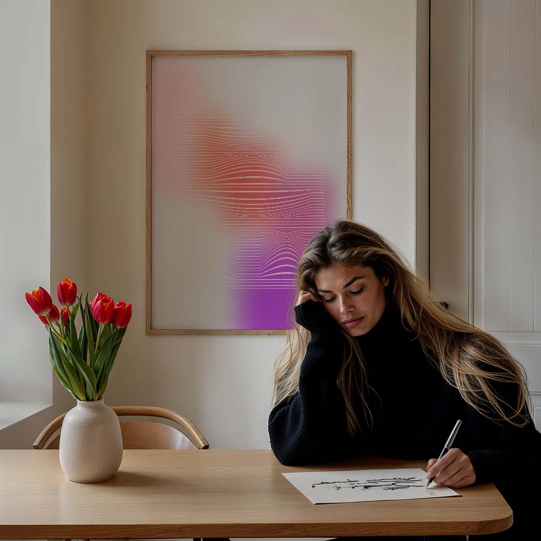 Vloeiende Lijnen Kunstposter-WallArtistic