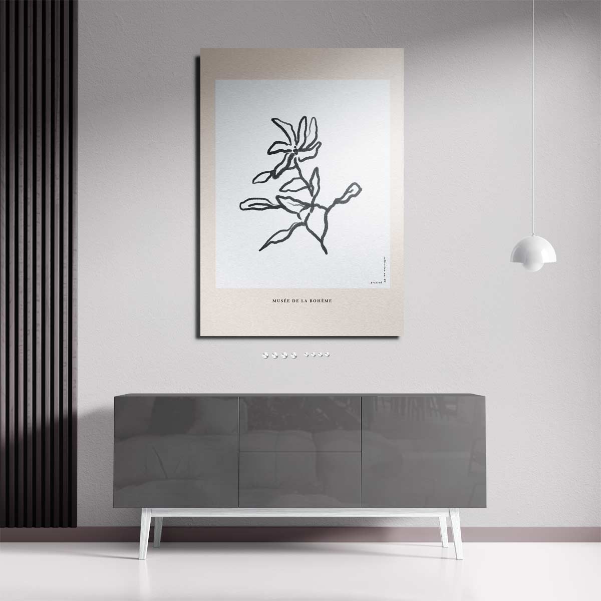 Elegante Bloemillustratie Kunstwerk-canvas-dibond-plexiglas-wanddecoratie-WallArtistic