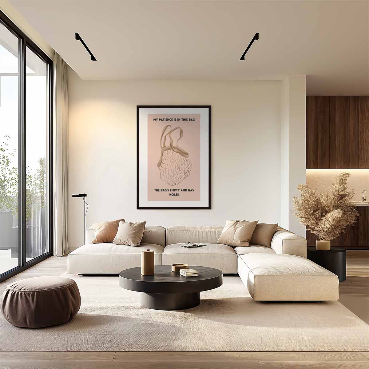 Geduld in een Tas Kunstwerk-canvas-dibond-plexiglas-wanddecoratie-WallArtistic