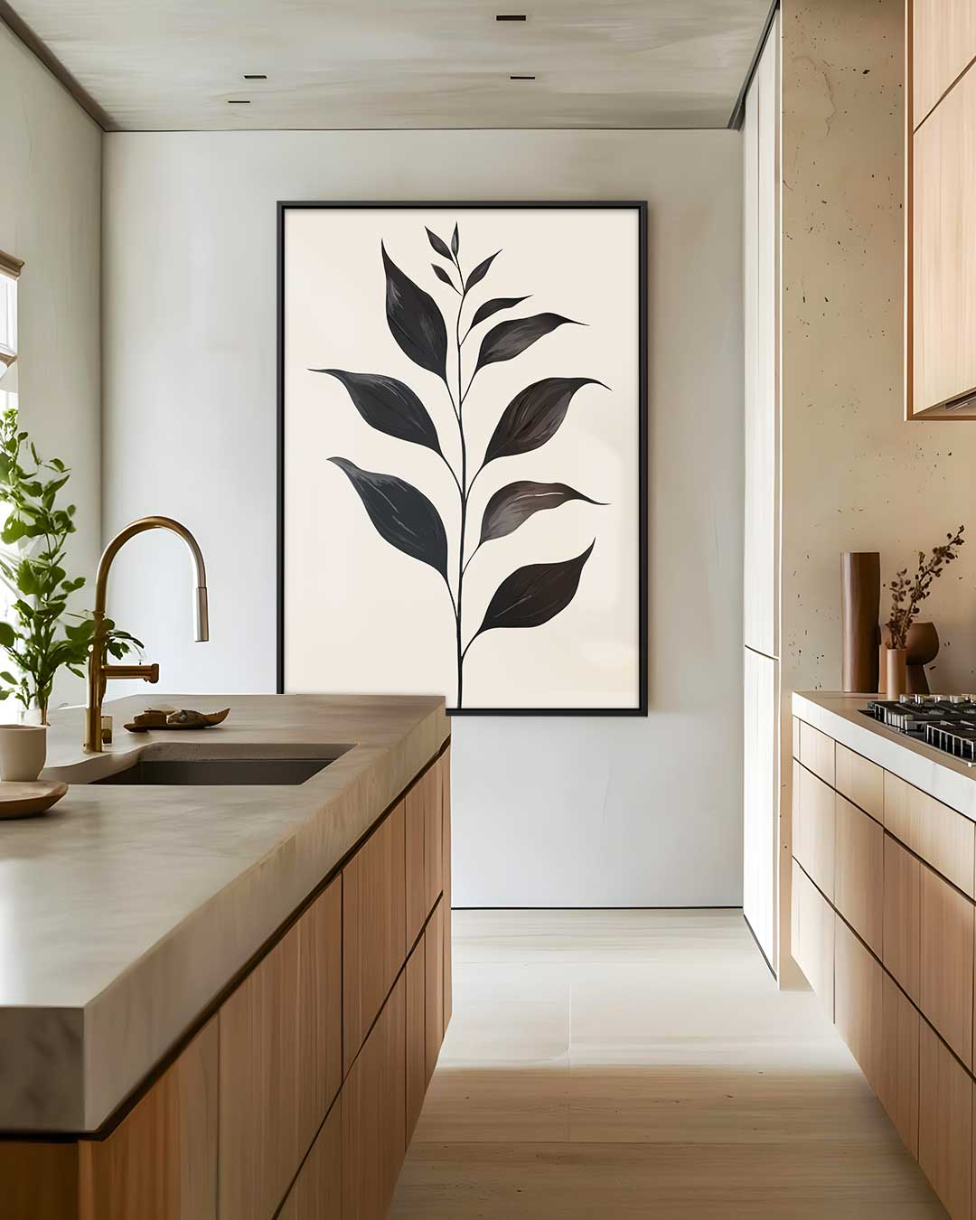 Minimalistisch Botanisch Kunstwerk Kunstwerk-canvas-dibond-plexiglas-wanddecoratie-WallArtistic