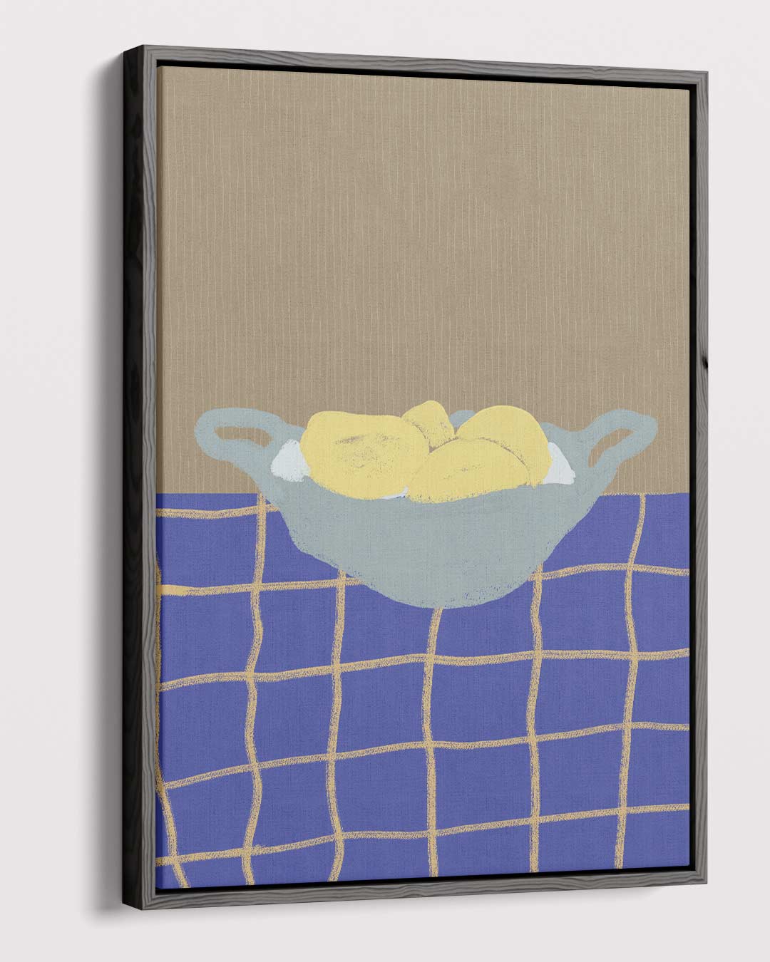 Citroenen in een Blauwe Kamer Kunstwerk-canvas-dibond-plexiglas-wanddecoratie-WallArtistic