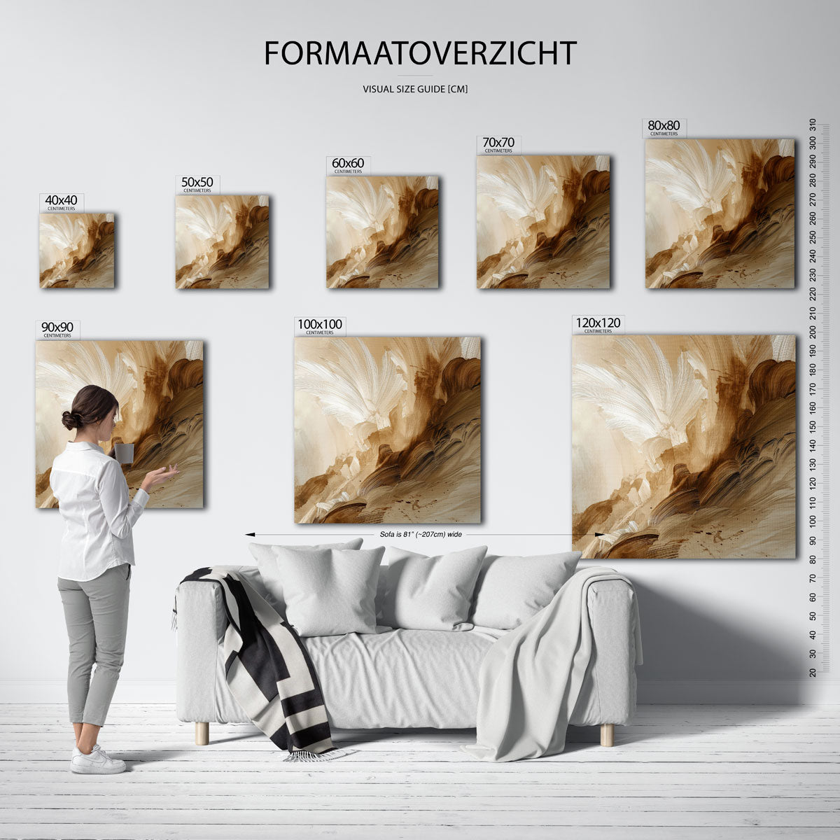 Abstracte penseelstreken Poster