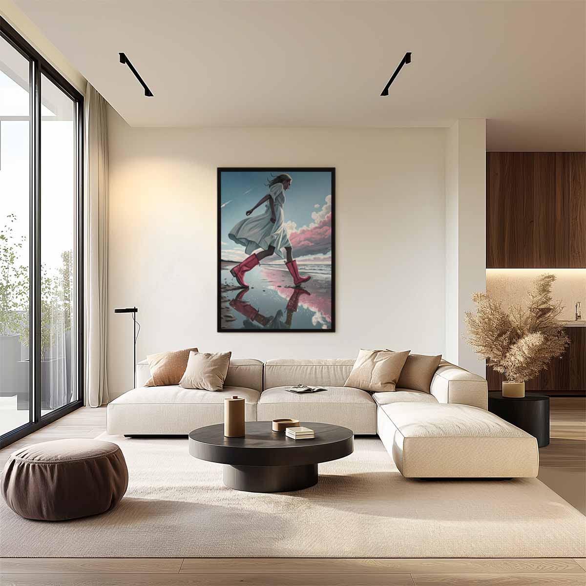 Wandelend langs de horizon Kunstwerk-canvas-dibond-plexiglas-wanddecoratie-WallArtistic