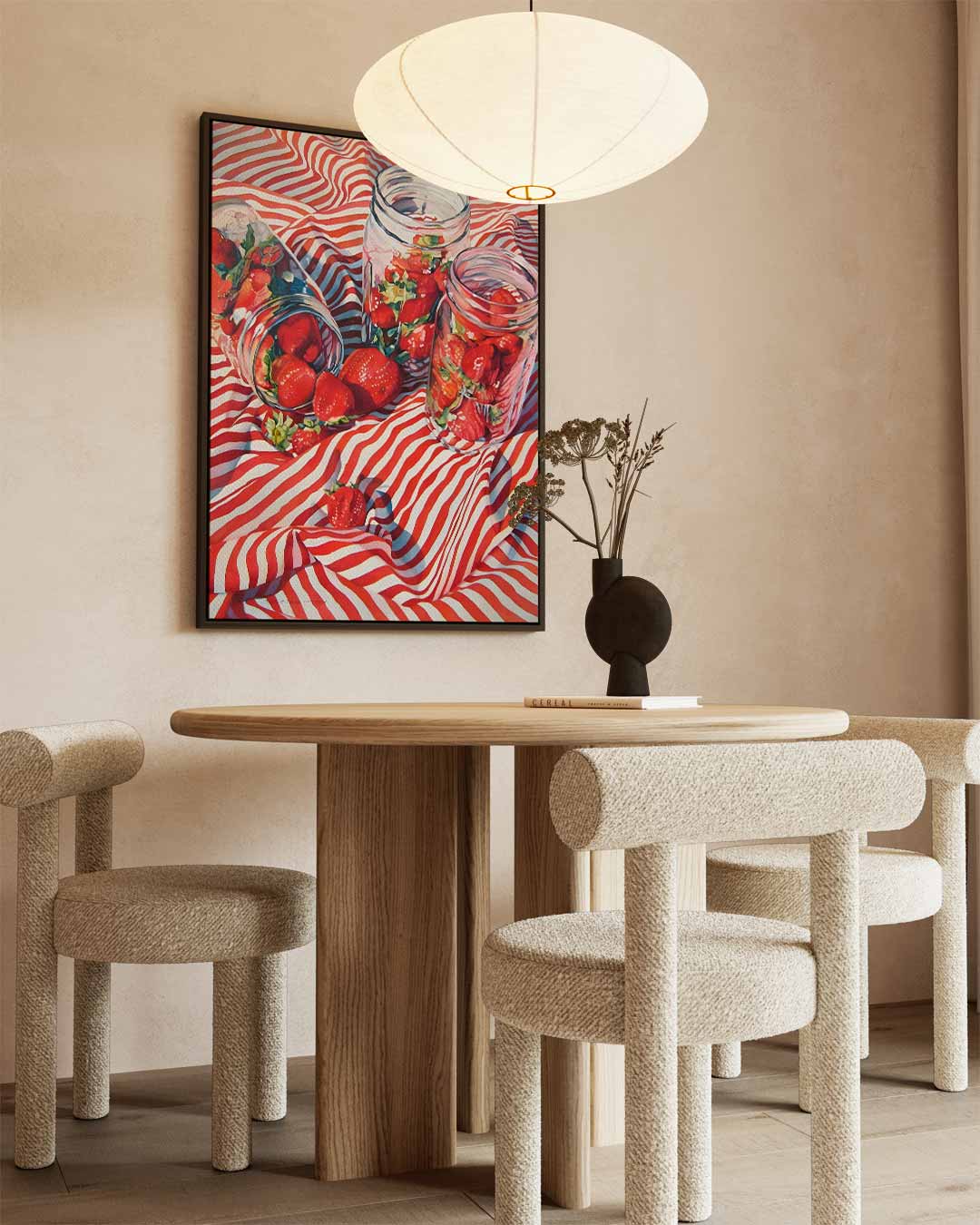 Zomerse Aardbeien in Potten Kunstwerk-canvas-dibond-plexiglas-wanddecoratie-WallArtistic