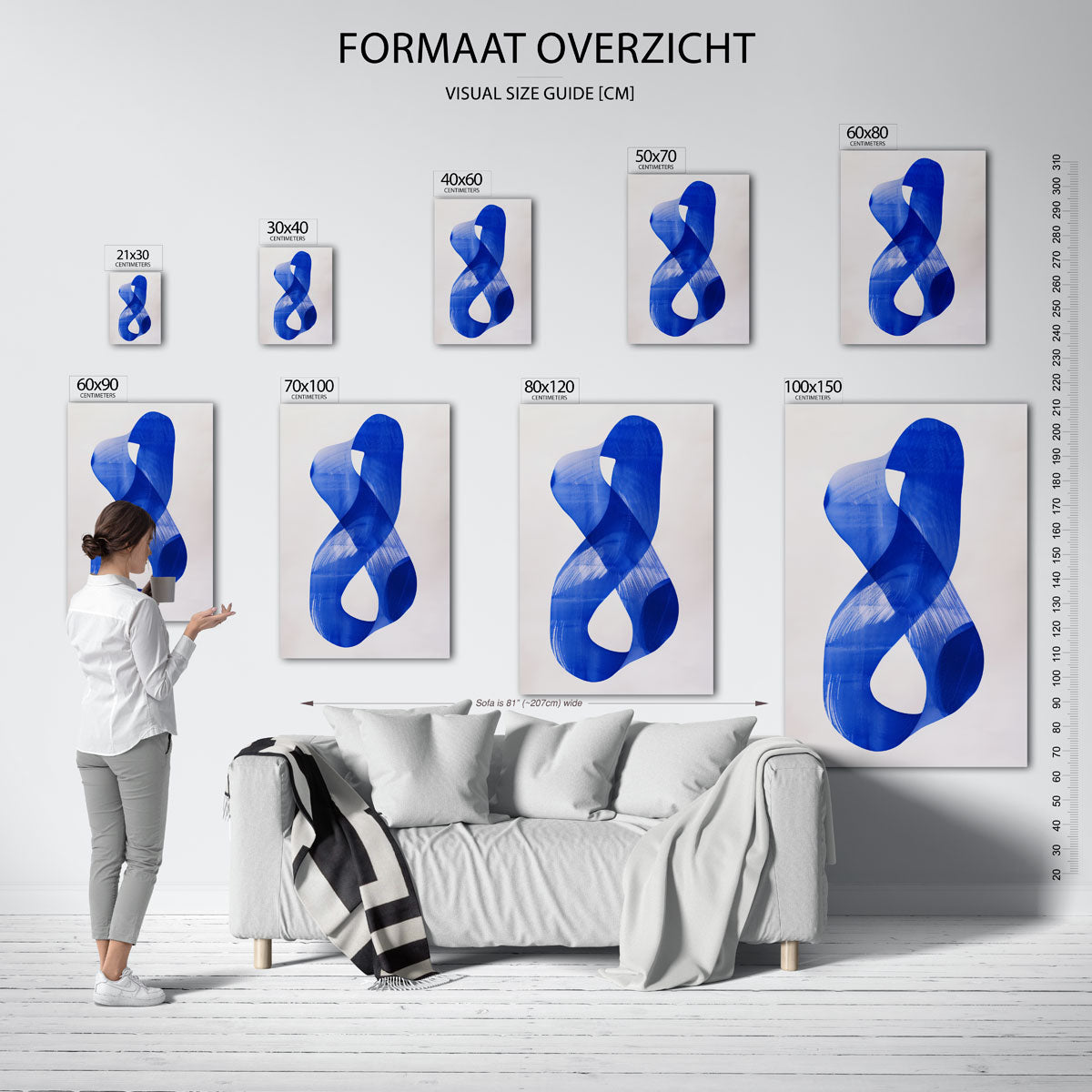 Abstracte blauwe vorm Poster